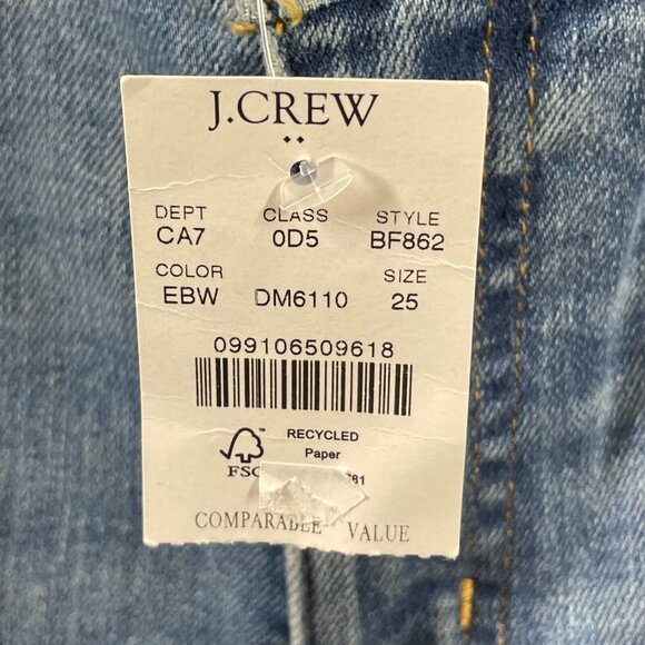 NEW J Crew Jeans Womens 25 blue denim straight boyfriend fit preppy casual - Picture 5 of 10